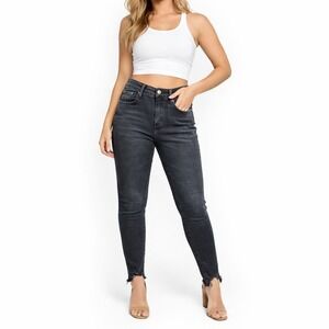 Agolde Sophie High Rise Skinny Jeans Faded Black Raw Hem A123B-1158 Size 29